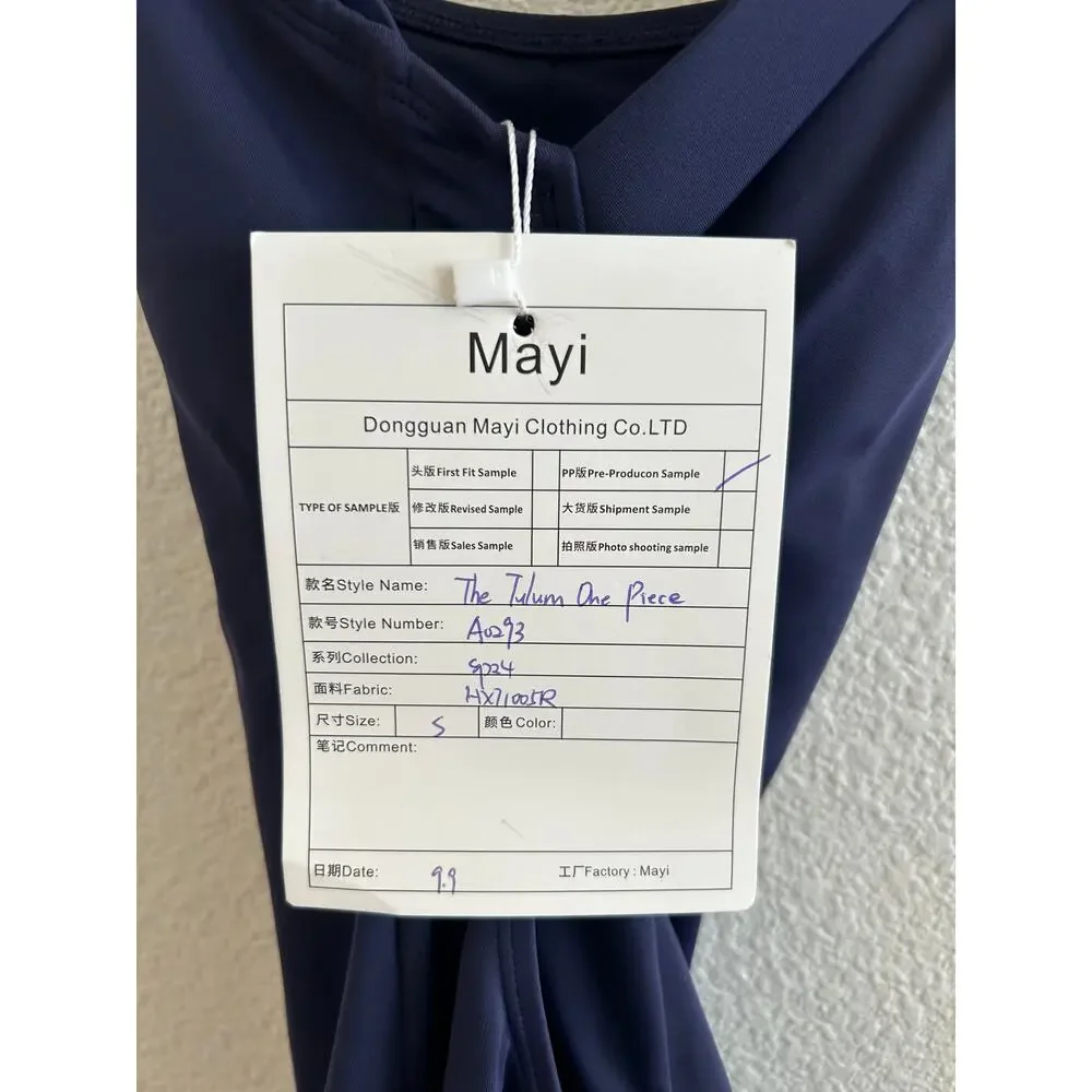 Andie Swim the Tulum Eco Nylon One Piece in Navy S NWT